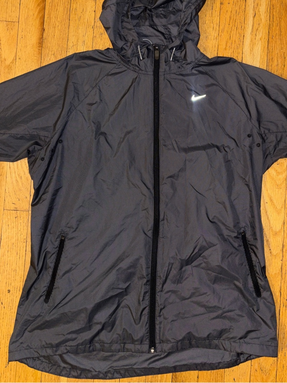 Nike Men's Dark Gray Hooded Windbreaker Jacket
